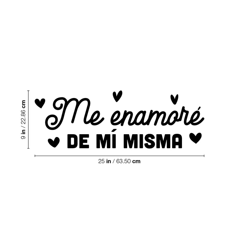 Vinyl Wall Art Decal - Me Enamoré De Mi Misma / I Fell In Love With Myself - 9" x 25" - Lovely Self Esteem Spanish Quote Sticker For Bedroom Closet Living Room Coffee Shop Decor 4