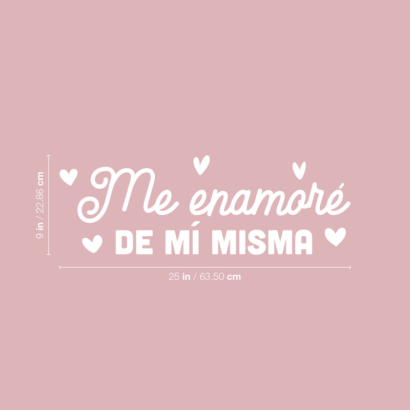 Vinyl Wall Art Decal - Me Enamoré De Mi Misma / I Fell In Love With Myself - 9" x 25" - Lovely Self Esteem Spanish Quote Sticker For Bedroom Closet Living Room Coffee Shop Decor 4