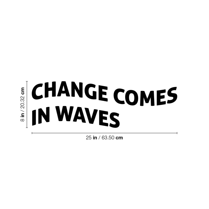 Vinyl Wall Art Decal - Change Comes In Waves - 8" x 25" - Trendy Motivating Positive Lifestyle Quote Sticker For Home Bedroom Closet Living Room School Office Coffee Shop Decor 4