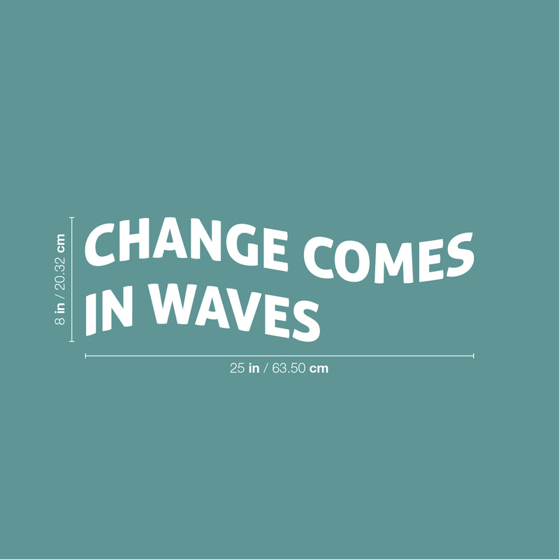 Vinyl Wall Art Decal - Change Comes In Waves - 8" x 25" - Trendy Motivating Positive Lifestyle Quote Sticker For Home Bedroom Closet Living Room School Office Coffee Shop Decor 4