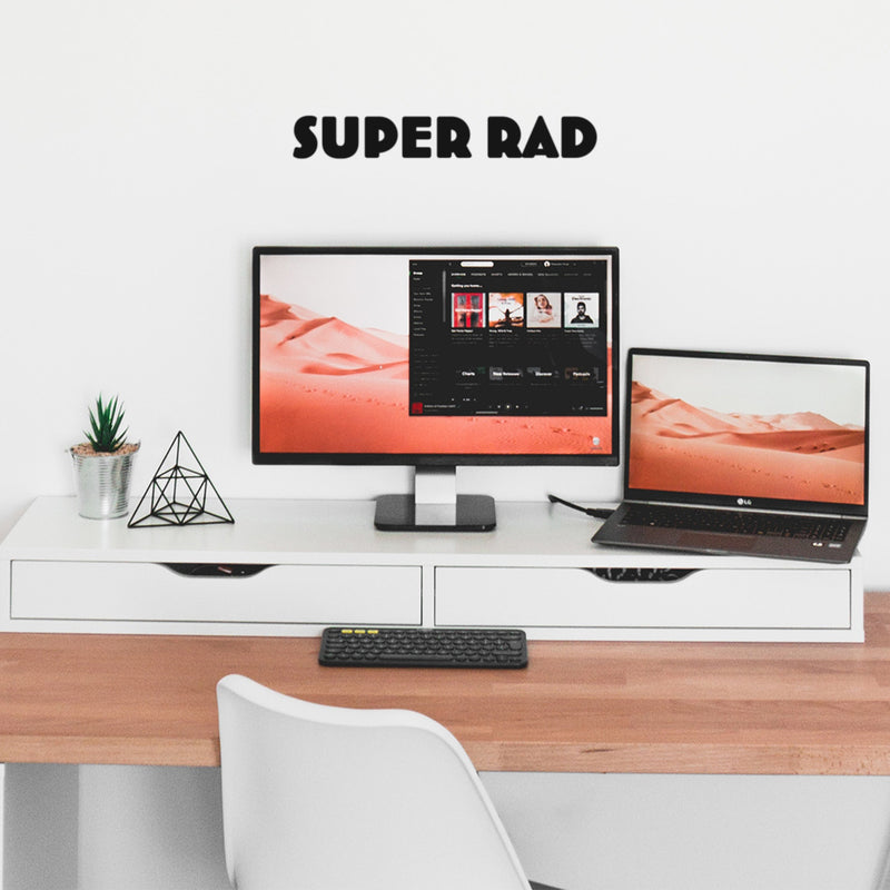 Vinyl Wall Art Decal - Super Rad - 3" x 20" - Modern Inspirational Funny Quote Sticker For Teen Bedroom Home School Office Living Room Closet Mirror Decor 3