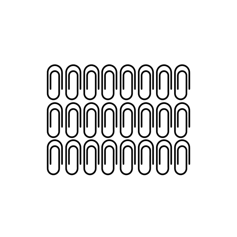 Set Of 24 Vinyl Wall Art Decal - Clips Pattern - 4.5" x 2" Each - Adhesive Stickers Minimalist Design For Home School Classroom Bedroom Work Office Decor 1
