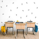Set Of 24 Vinyl Wall Art Decal - Clips Pattern - 4.5" x 2" Each - Adhesive Stickers Minimalist Design For Home School Classroom Bedroom Work Office Decor 3