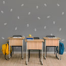 Set Of 24 Vinyl Wall Art Decal - Clips Pattern - 4.5" x 2" Each - Adhesive Stickers Minimalist Design For Home School Classroom Bedroom Work Office Decor 3