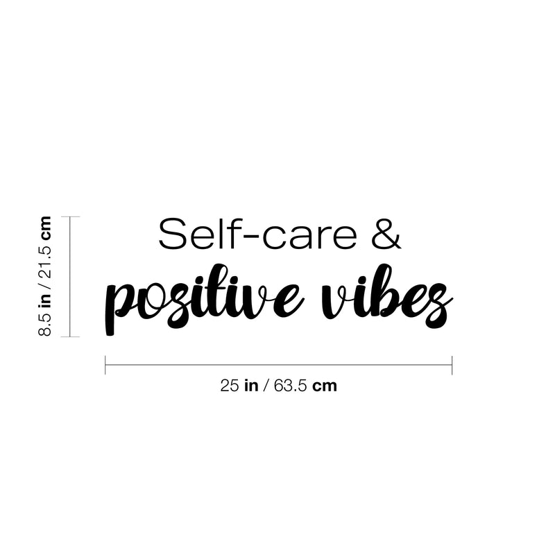 Vinyl Wall Art Decal - Self-care & Positive Vibes - 8.5" x 25" - Modern Cute Inspirational Self Love Quote Sticker For Home Teen Bedroom Closet Kids Room Makeup Mirror Decor 5