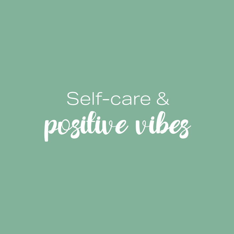 Vinyl Wall Art Decal - Self-care & Positive Vibes - 8.5" x 25" - Modern Cute Inspirational Self Love Quote Sticker For Home Teen Bedroom Closet Kids Room Makeup Mirror Decor 3