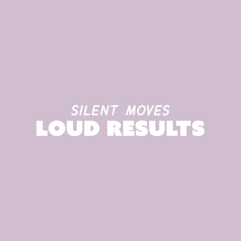 Vinyl Wall Art Decal - Silent Moves Loud Results - 5" x 25" - Modern Motivational Quote Sticker For Home Gym Bedroom Living Room Work Office Classroom Decor 1