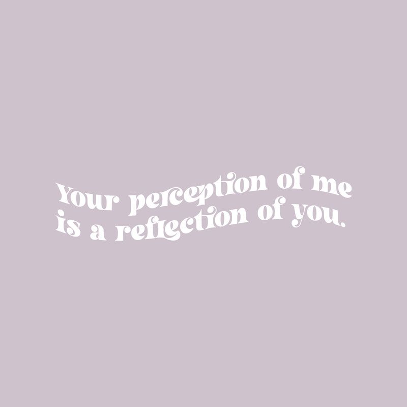 Vinyl Wall Art Decal - Your Perception Of Me Is A Reflection Of You - 6" x 25" - Modern Motivational Self Esteem Quote Sticker For Home Bedroom Work Office Living Room Classroom Decor 3