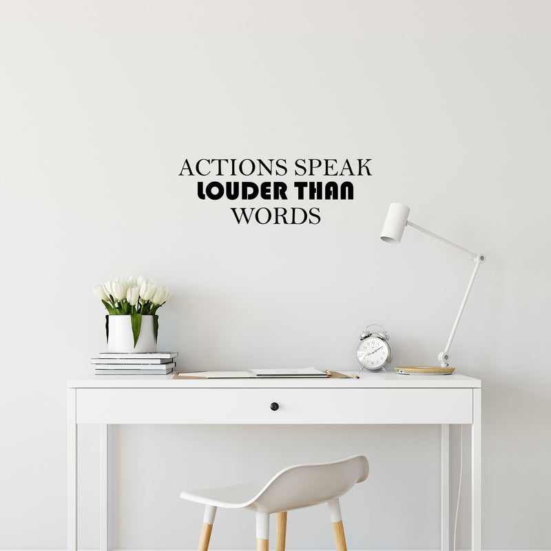 Vinyl Wall Art Decal - Actions Speak Louder Than Words - 8. Modern Motivational Quote Sticker For Home Gym Bedroom Living Room Work Office Classroom Decor 3