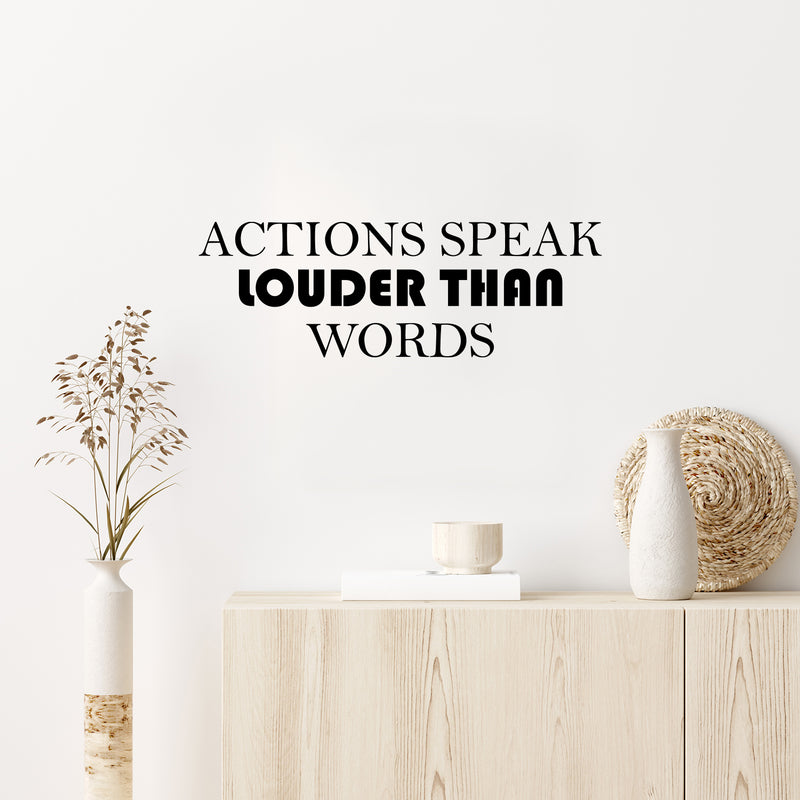 Vinyl Wall Art Decal - Actions Speak Louder Than Words - 8. Modern Motivational Quote Sticker For Home Gym Bedroom Living Room Work Office Classroom Decor 2