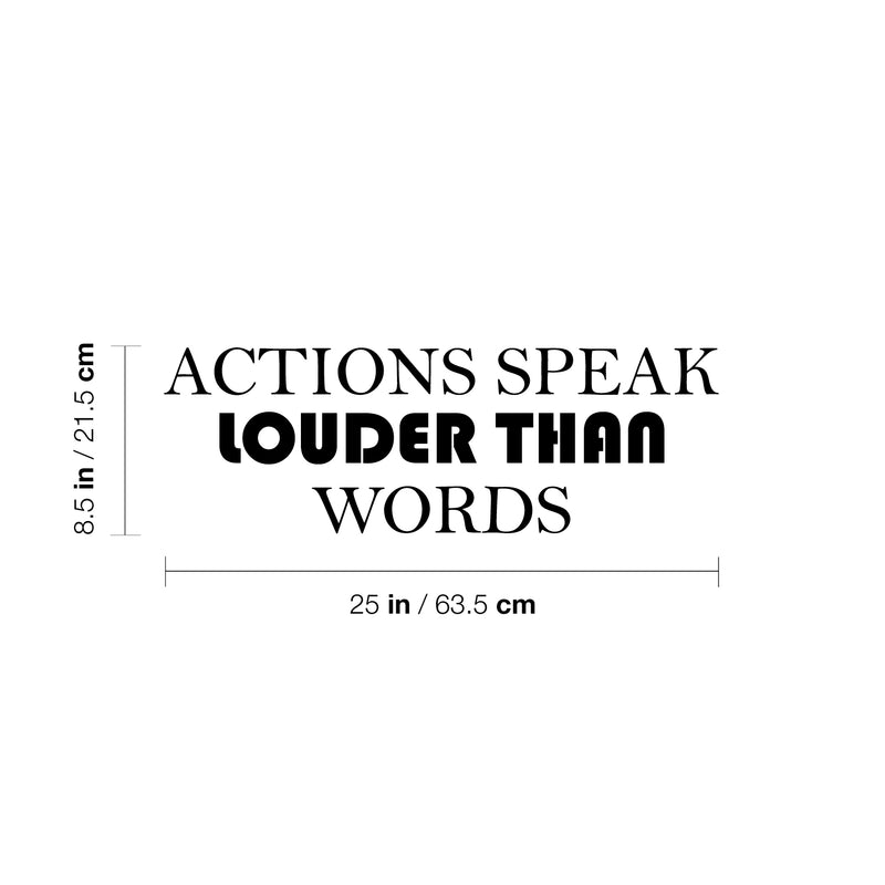 Vinyl Wall Art Decal - Actions Speak Louder Than Words - 8. Modern Motivational Quote Sticker For Home Gym Bedroom Living Room Work Office Classroom Decor 4