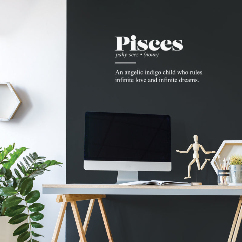 Vinyl Wall Art Decal - Pisces Zodiac Sign Definition - 13.5" x 25" - Modern Fun Inspirational Astrology Quote Sticker For Home Bedroom Living Room Closet Office Coffee Shop Decor 2