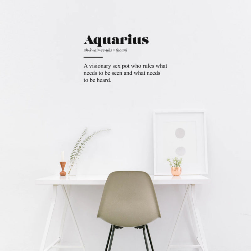 Vinyl Wall Art Decal - Aquarius Zodiac Sign Definition - Modern Fun Inspirational Astrology Quote Sticker For Home Bedroom Living Room Closet Office Coffee Shop Decor 2