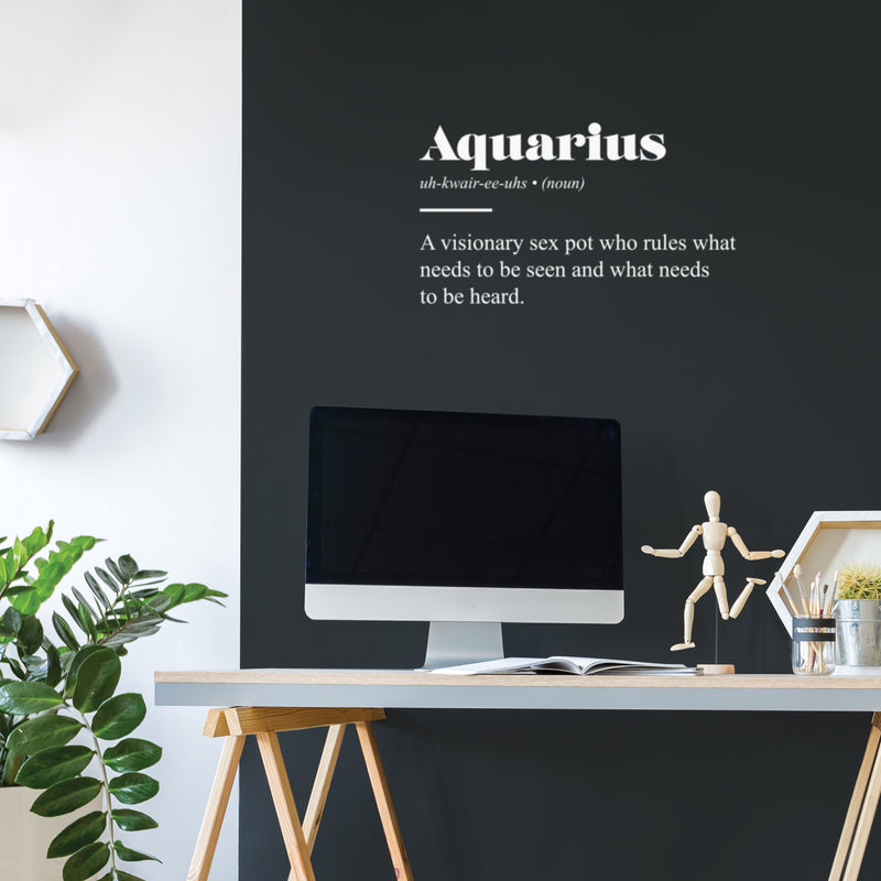 Vinyl Wall Art Decal - Aquarius Zodiac Sign Definition - 14" x 25" - Modern Fun Inspirational Astrology Quote Sticker For Home Bedroom Living Room Closet Office Coffee Shop Decor 2