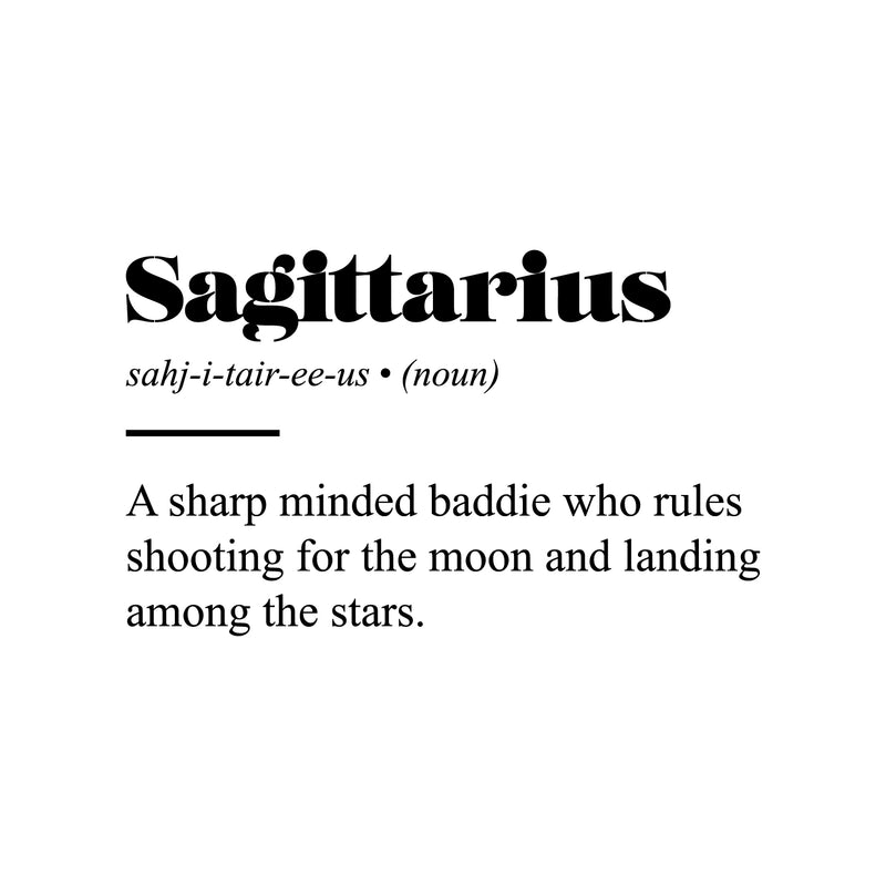 Vinyl Wall Art Decal - Sagittarius Zodiac Sign Definition - 12.5" x 25" - Modern Fun Inspirational Astrology Quote Sticker For Home Bedroom Living Room Closet Office Coffee Shop Decor 1