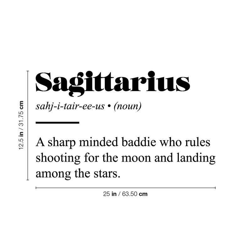 Vinyl Wall Art Decal - Sagittarius Zodiac Sign Definition - 12.5" x 25" - Modern Fun Inspirational Astrology Quote Sticker For Home Bedroom Living Room Closet Office Coffee Shop Decor 4