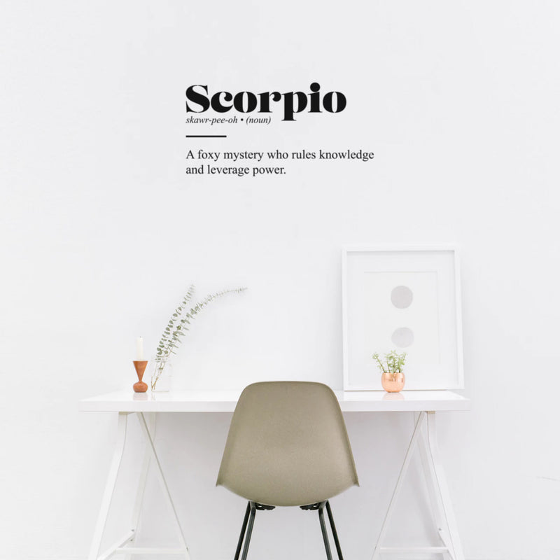 Vinyl Wall Art Decal - Scorpio Zodiac Sign Definition - 12. Modern Fun Inspirational Astrology Quote Sticker For Home Bedroom Living Room Closet Office Coffee Shop Decor 2