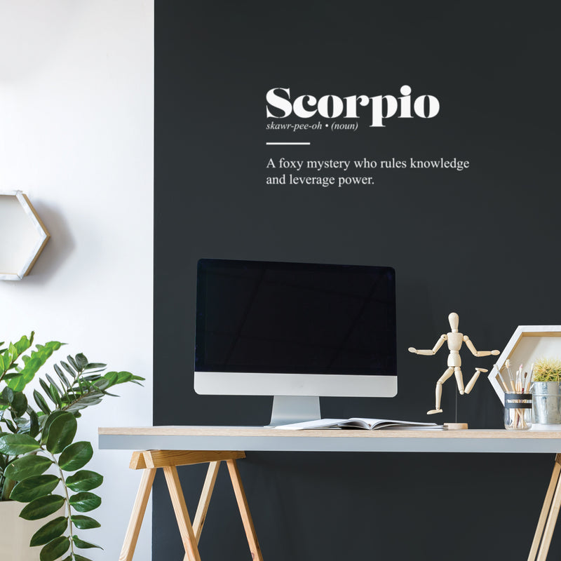 Vinyl Wall Art Decal - Scorpio Zodiac Sign Definition - 12.5" x 25" - Modern Fun Inspirational Astrology Quote Sticker For Home Bedroom Living Room Closet Office Coffee Shop Decor 2