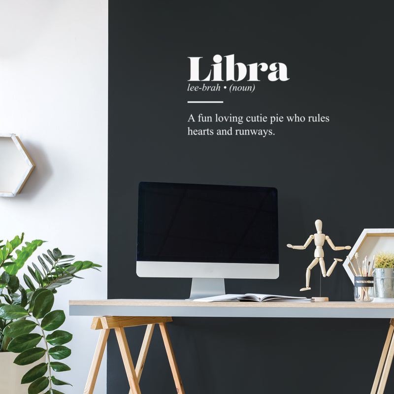 Vinyl Wall Art Decal - Libra Zodiac Sign Definition - 15" x 25" - Modern Fun Inspirational Astrology Quote Sticker For Home Bedroom Living Room Closet Office Coffee Shop Decor 3