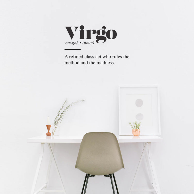 Vinyl Wall Art Decal - Virgo Zodiac Sign Definition - 15" x 25" - Modern Fun Inspirational Astrology Quote Sticker For Home Bedroom Living Room Closet Office Coffee Shop Decor 2