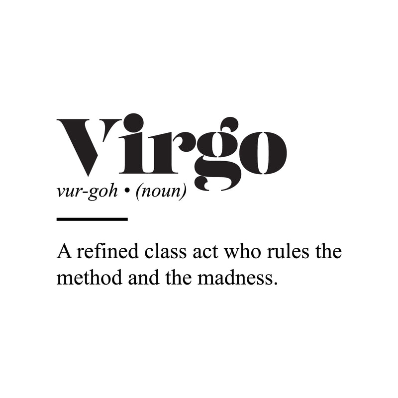 Vinyl Wall Art Decal - Virgo Zodiac Sign Definition - 15" x 25" - Modern Fun Inspirational Astrology Quote Sticker For Home Bedroom Living Room Closet Office Coffee Shop Decor 1