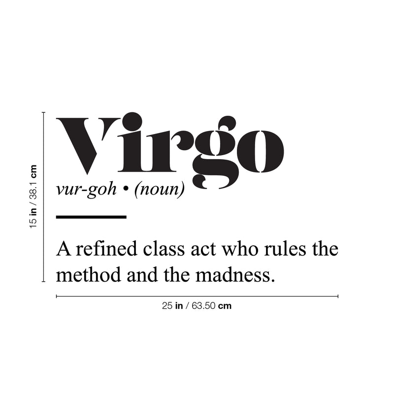 Vinyl Wall Art Decal - Virgo Zodiac Sign Definition - 15" x 25" - Modern Fun Inspirational Astrology Quote Sticker For Home Bedroom Living Room Closet Office Coffee Shop Decor 4