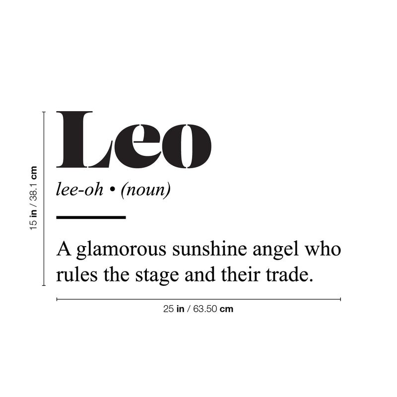 Vinyl Wall Art Decal - Leo Zodiac Sign Definition - Modern Fun Inspirational Astrology Quote Sticker For Home Bedroom Living Room Closet Office Coffee Shop Decor 4