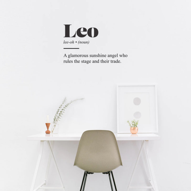 Vinyl Wall Art Decal - Leo Zodiac Sign Definition - 15" x 25" - Modern Fun Inspirational Astrology Quote Sticker For Home Bedroom Living Room Closet Office Coffee Shop Decor 2