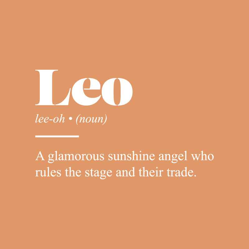 Vinyl Wall Art Decal - Leo Zodiac Sign Definition - 15" x 25" - Modern Fun Inspirational Astrology Quote Sticker For Home Bedroom Living Room Closet Office Coffee Shop Decor 1