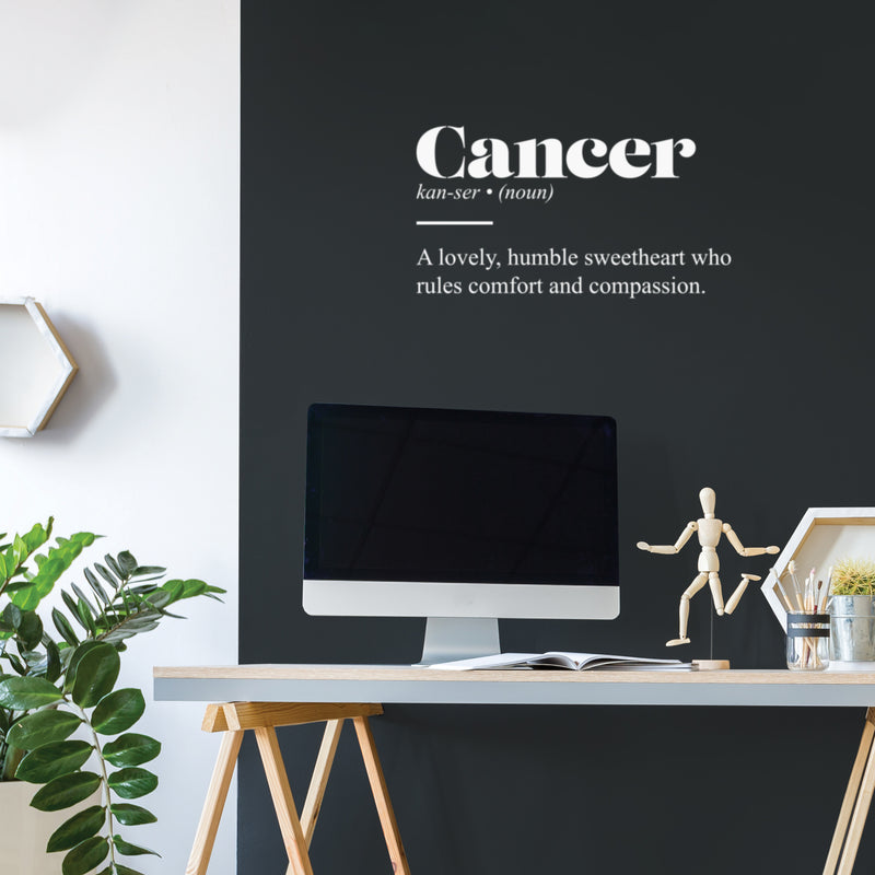 Vinyl Wall Art Decal - Cancer Zodiac Sign Definition - 14" x 25" - Modern Fun Inspirational Astrology Quote Sticker For Home Bedroom Living Room Closet Office Coffee Shop Decor 2