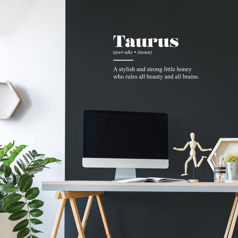 Vinyl Wall Art Decal - Taurus Zodiac Sign Definition - 13" x 25" - Modern Fun Inspirational Astrology Quote Sticker For Home Bedroom Living Room Closet Office Coffee Shop Decor 2