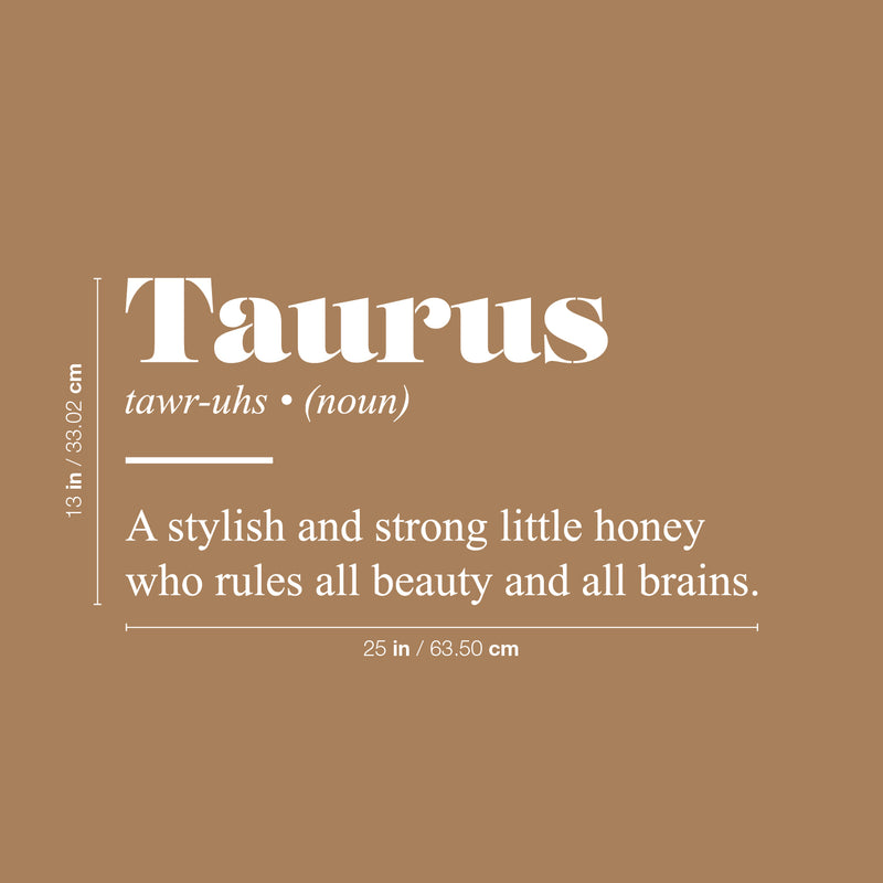 Vinyl Wall Art Decal - Taurus Zodiac Sign Definition - 13" x 25" - Modern Fun Inspirational Astrology Quote Sticker For Home Bedroom Living Room Closet Office Coffee Shop Decor 4