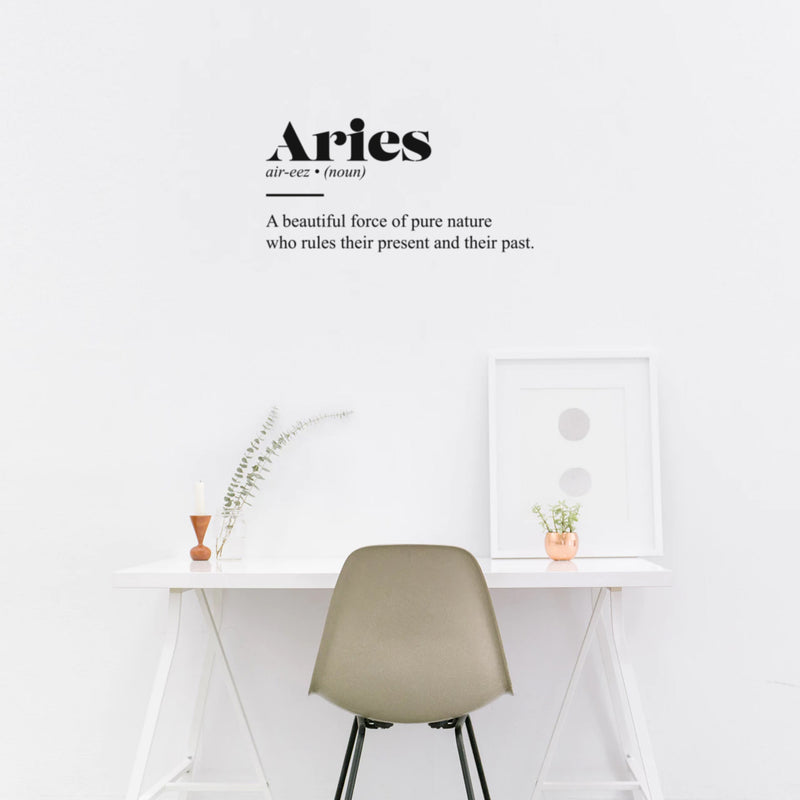 Vinyl Wall Art Decal - Aries Zodiac Sign Definition - 12. Modern Fun Inspirational Astrology Quote Sticker For Home Bedroom Living Room Closet Office Coffee Shop Decor 2