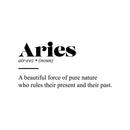 Vinyl Wall Art Decal - Aries Zodiac Sign Definition - 12. Modern Fun Inspirational Astrology Quote Sticker For Home Bedroom Living Room Closet Office Coffee Shop Decor 1
