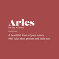 Vinyl Wall Art Decal - Aries Zodiac Sign Definition - 12.5" x 25" - Modern Fun Inspirational Astrology Quote Sticker For Home Bedroom Living Room Closet Office Coffee Shop Decor 1