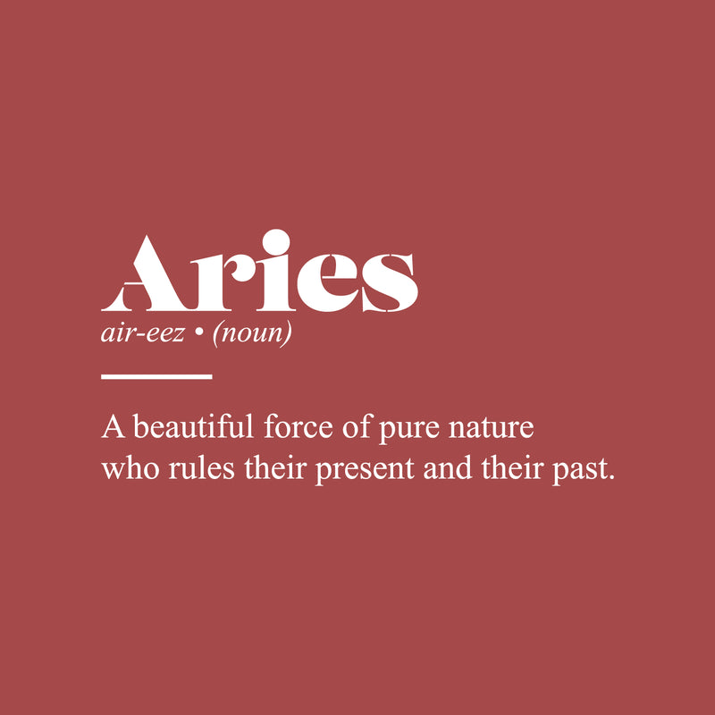 Vinyl Wall Art Decal - Aries Zodiac Sign Definition - 12.5" x 25" - Modern Fun Inspirational Astrology Quote Sticker For Home Bedroom Living Room Closet Office Coffee Shop Decor 1