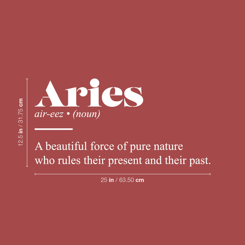 Vinyl Wall Art Decal - Aries Zodiac Sign Definition - 12.5" x 25" - Modern Fun Inspirational Astrology Quote Sticker For Home Bedroom Living Room Closet Office Coffee Shop Decor 4