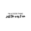 Vinyl Wall Art Decal - I'm A Good Thing Just The Way I Am - Inspiring Optimistic Self Esteem Quote Sticker For Bedroom Closet Living Room School Office Coffee Shop Decor 1