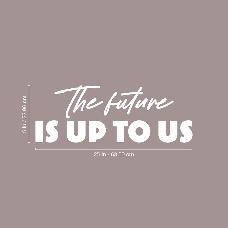 Vinyl Wall Art Decal - The Future Is Up To Us - 9" x 25" - Modern Inspirational Positive Self Love Quote Sticker For Home School Kids Room Office Bedroom Living Room Classroom Decor 4