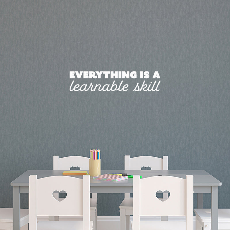 Vinyl Wall Art Decal - Everything Is A Learnable Skill - 5.5" x 25" - Modern Inspirational Educational Quote Sticker For Home School Kids Room Office Teen Bedroom Classroom Decor 2