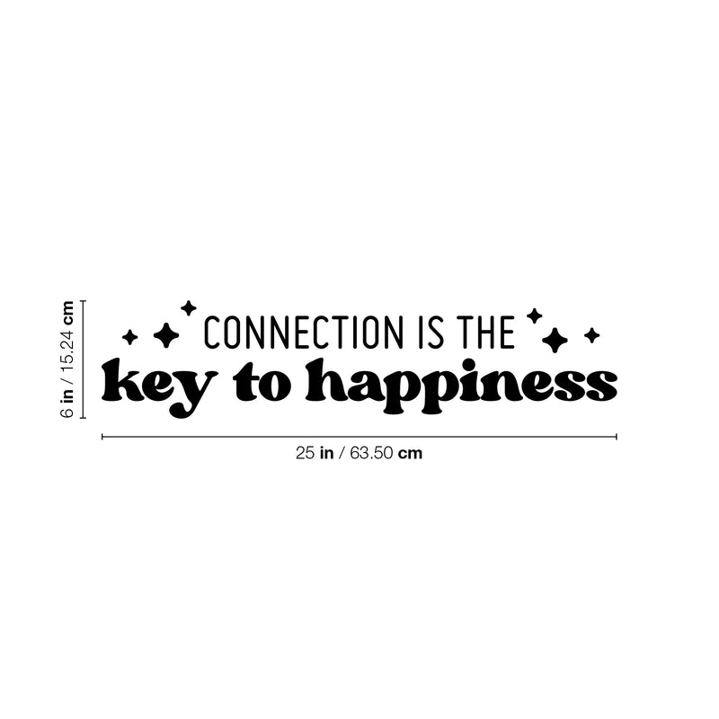 Vinyl Wall Art Decal - Connection Is The Key To Happiness - 6" x 25" - Life Modern Inspirational Positive Quote Sticker For Friends Home Work Office Living Room Coffee Shop Decor 4