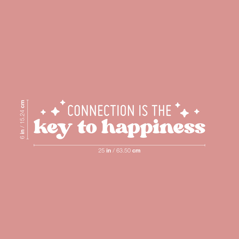 Vinyl Wall Art Decal - Connection Is The Key To Happiness - 6" x 25" - Life Modern Inspirational Positive Quote Sticker For Friends Home Work Office Living Room Coffee Shop Decor 4