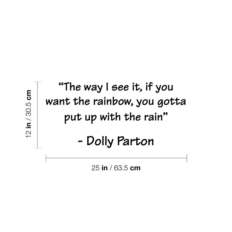 Vinyl Wall Art Decal - The Way I See It; if You Want The Rainbow - 12" x 25" - Modern Inspiring Lovely Positive Quote Sticker For Home Bedroom Closet Living Room School Office Decor 4