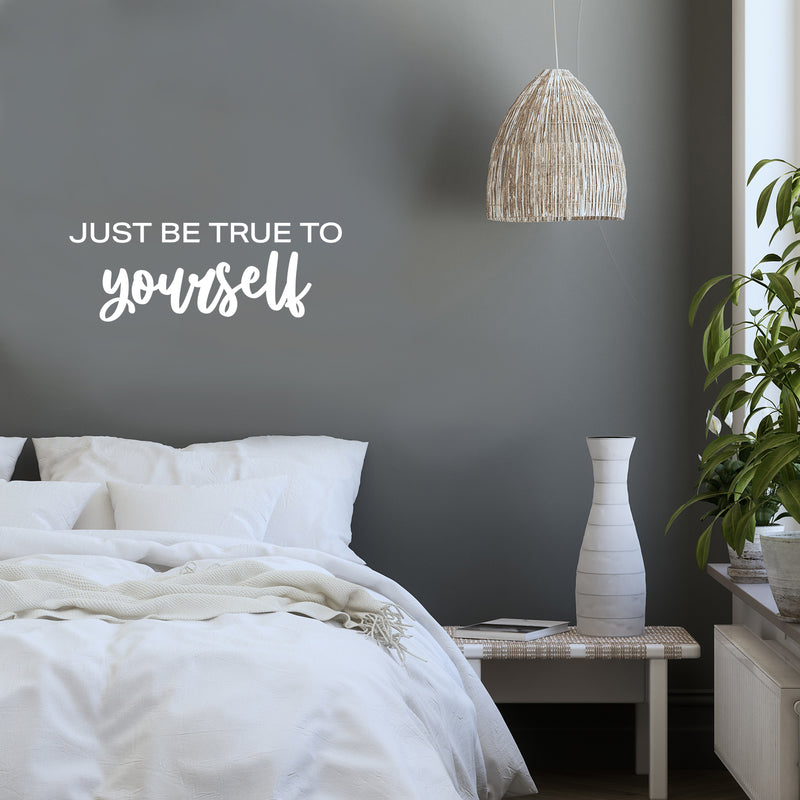 Vinyl Wall Art Decal - Just Be True To Yourself - 9" x 25" - Modern Motivational Positive Self Esteem Quote Sticker For Home Bedroom Closet Living Room Playroom School Office Decor 3