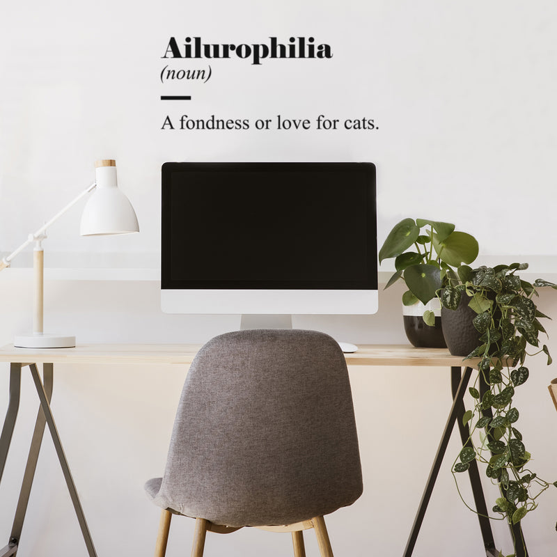 Vinyl Wall Art Decal - Ailurophilia Definition - 11" x 25" - Modern Positive Cute Funny Quote Sticker For Home Pet Lovers Living Room Vet Office Veterinary Storefront Coffee Shop Decor 2