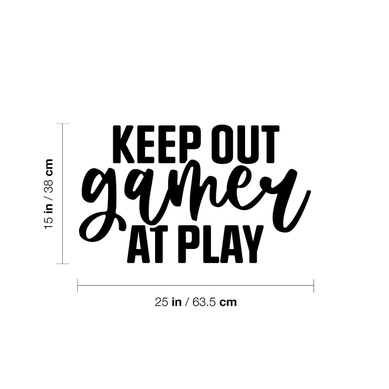 Vinyl Wall Art Decal - Keep Out Gamer At Play - 15" x 25" - Trendy Lovely Funny Positive Quote Sticker For Home Bedroom Kids Room Playroom Gaming Room Daycare School Office Decor 4