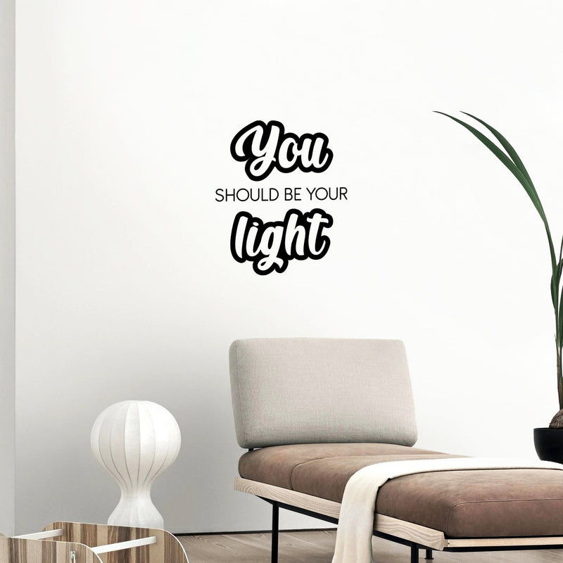 Vinyl Wall Art Decal - You Should Be Your Light - 19.5" x 17" - Modern Inspiring Lovely Self Esteem Quote Sticker For Home Bedroom Closet Living Room School Office Coffee Shop Decor 3