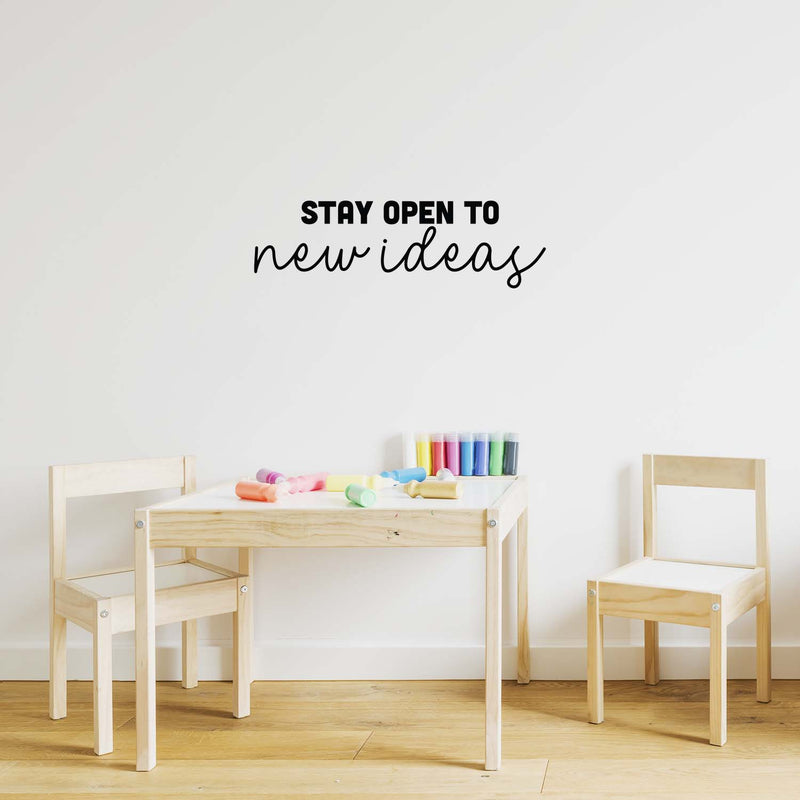 Vinyl Wall Art Decal - Stay Open To New Ideas - 7. Trendy Positive Motivational Quote Sticker For Home Bedroom Living Room Playroom Classroom Office Coffee Shop Decor 3