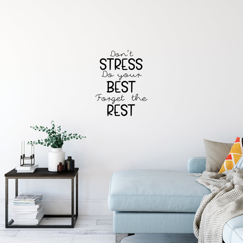 Vinyl Wall Art Decal - Don't Stress Do Your Best - Modern Positive Motivational Quote For Home Bedroom Living Room Office Workplace Store School Gym Decoration Sticker 2