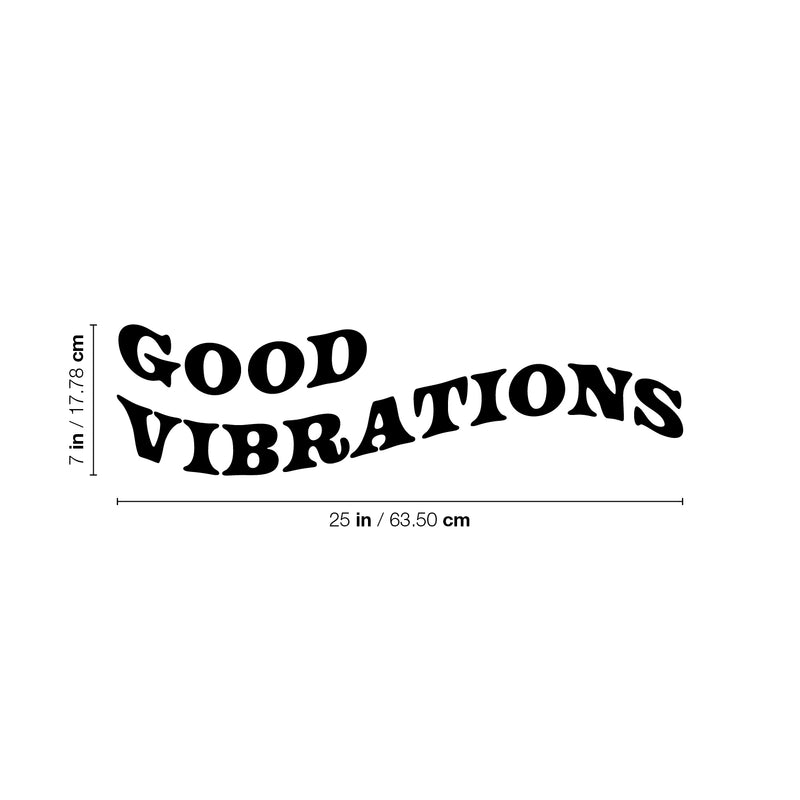 Vinyl Wall Art Decal - Good Vibrations - 7" x 25" - Modern Inspirational Lovely Positive Vibes Quote Sticker For Home Bedroom Living Room Playroom School Coffee Shop Office Decor 4